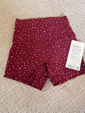 lululemon athletica Burgundy Shorts with Pink Dot Print